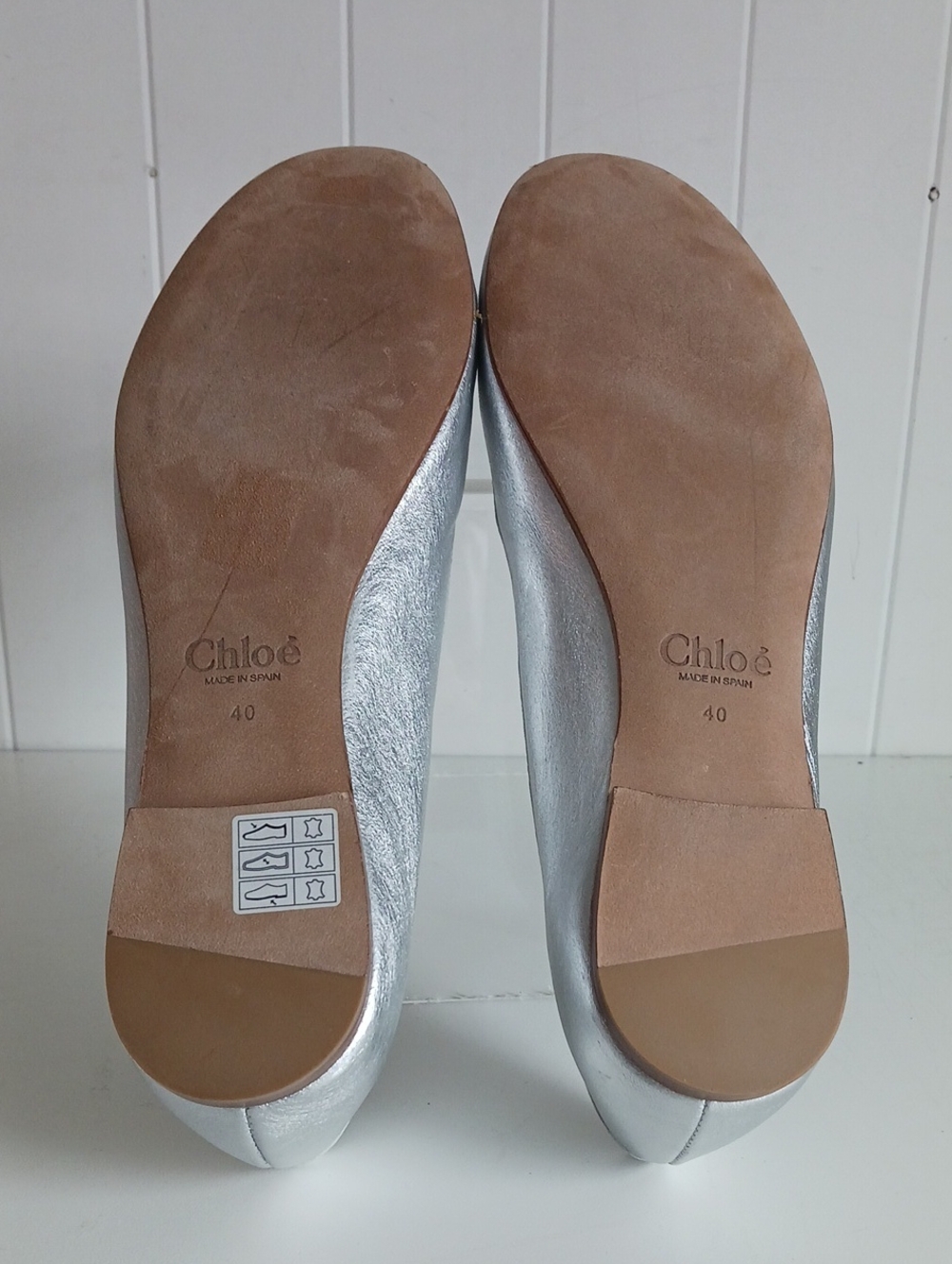 CHLOE NEW SILVER MARCIE BALLERINA FLATS - Picture 5 of 8